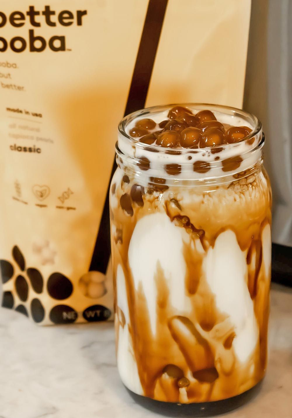 Tiger Sugar Milk Boba with Better Boba's Brown Sugar Tapioca Pearls
