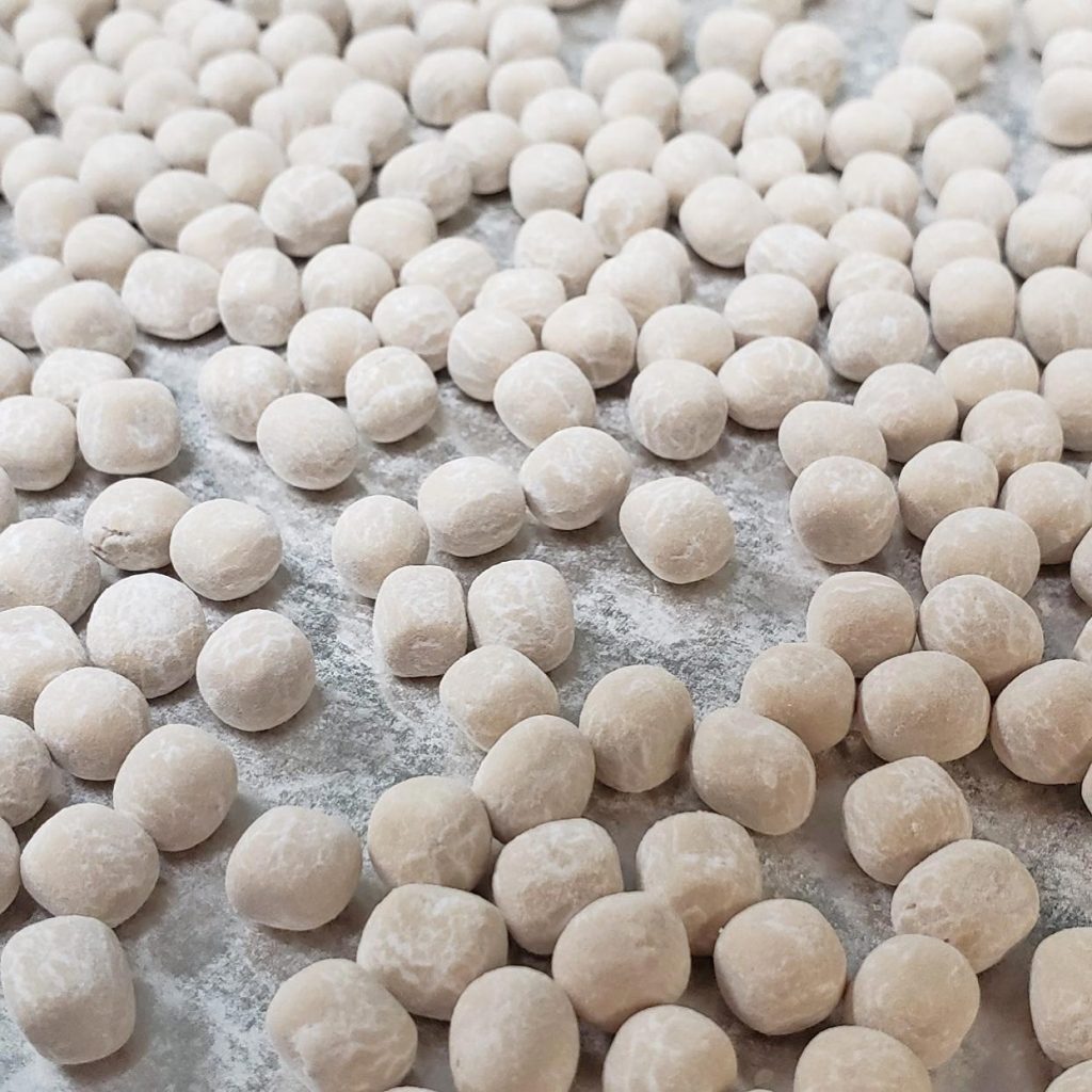 fresh all natural boba pearls drying